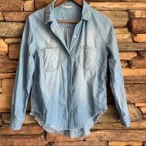 Elan Denim Chambray Shirt Top Size XS